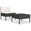 Image de Salon de jardin 2 pcs avec coussins Résine tressée Noir