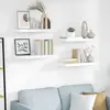Image de vidaXL Étagère murale flottante 4 pcs Blanc brillant 60x23,5x3,8cm MDF