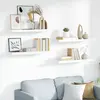 Image de vidaXL Étagère murale flottante 4 pcs Blanc brillant 90x23,5x3,8cm MDF