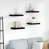 Image de vidaXL Étagère murale flottante 4 pcs Noir brillant 40x23x3,8 cm MDF