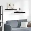 Image de vidaXL Étagère murale flottante 2 pcs Noir brillant 60x23,5x3,8 cm MDF