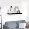 Image de vidaXL Étagère murale flottante Noir brillant 80x23,5x3,8 cm MDF
