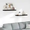 Image de vidaXL Étagère murale flottante 2 pcs Noir brillant 80x23,5x3,8 cm MDF