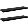 Image de vidaXL 2X Etagères Murales Flottantes Etagères Suspendues Supports Muraux Bibliothèque Salle de Séjour Intérieur Noir Brillant 90x23,5x3,8 cm MDF