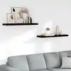 Image de vidaXL Étagère murale flottante 2 pcs Noir brillant 90x23,5x3,8 cm MDF