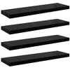 Image de vidaXL 4X Etagères Murales Flottantes Etagères Suspendues Supports Muraux Bibliothèque Salle de Séjour Intérieur Noir Brillant 90x23,5x3,8 cm MDF