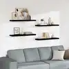 Image de vidaXL Étagère murale flottante 4 pcs Noir brillant 90x23,5x3,8 cm MDF