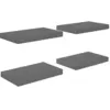 Image de Étagère murale flottante 4 pcs Gris brillant 40x23x3,8 cm MDF