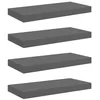 Image de vidaXL 4X Etagères Murales Flottantes Etagères Suspendues Supports Muraux Bibliothèque Salle de Séjour Intérieur Gris Brillant 50x23x3,8 cm MDF