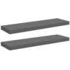 Image de vidaXL 2X Etagères Murales Flottantes Etagères Suspendues Supports Muraux Bibliothèque Salle de Séjour Intérieur Gris Brillant 80x23,5x3,8 cm MDF