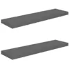 Image de Étagère murale flottante 2 pcs Gris brillant 90x23,5x3,8 cm MDF