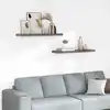 Image de vidaXL Étagère murale flottante 2 pcs Gris brillant 90x23,5x3,8 cm MDF