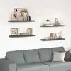 Image de vidaXL Étagère murale flottante 4 pcs Gris brillant 90x23,5x3,8 cm MDF