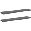 Image de vidaXL 2X Etagères Murales Flottantes Etagères Suspendues Supports Muraux Bibliothèque Salle de Séjour Intérieur Gris Brillant 120x23,5x3,8 cm MDF