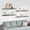 Image de vidaXL Étagères murales flottantes 4 pcs gris brillant 120x23,5x3,8 cm