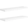 Image de vidaXL 2X Etagères Murales Flottantes Etagères Suspendues Supports Muraux Bibliothèque Salle de Séjour Intérieur Blanc 90x23,5x3,8 cm MDF
