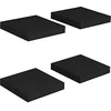 Image de Étagères murales flottantes 4 pcs noir 23x23,5x3,8 cm MDF