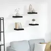 Image de vidaXL Étagères murales flottantes 4 pcs noir 23x23,5x3,8 cm MDF
