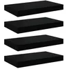 Image de Étagères murales flottantes 4 pcs noir 40x23x3,8 cm MDF