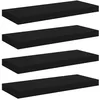 Image de vidaXL 4X Etagères Murales Flottantes Etagères Suspendues Supports Muraux Bibliothèque Salle de Séjour Intérieur Noir 60x23,5x3,8 cm MDF