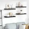 Image de vidaXL Étagères murales flottantes 4 pcs noir 60x23,5x3,8 cm MDF