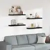 Image de vidaXL Étagères murales flottantes 4 pcs noir 80x23,5x3,8 cm MDF