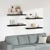Image de vidaXL Étagères murales flottantes 4 pcs noir 90x23,5x3,8 cm MDF