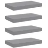 Image de vidaXL 4X Etagères Murales Flottantes Etagères Suspendues Supports Muraux Bibliothèque Salle de Séjour Intérieur Gris 40x23x3,8 cm MDF