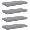 Image de VidaXL Étagères murales flottantes 4 pcs Gris 50x23x3,8 cm MDF