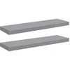 Image de vidaXL 2X Etagères Murales Flottantes Etagères Suspendues Supports Muraux Bibliothèque Salle de Séjour Intérieur Gris 80x23,5x3,8 cm MDF