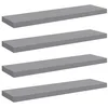 Image de vidaXL 4X Etagères Murales Flottantes Etagères Suspendues Supports Muraux Bibliothèque Salle de Séjour Intérieur Gris 90x23,5x3,8 cm MDF