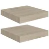 Image de Étagères murales flottantes 2 pcs chêne 23x23,5x3,8 cm MDF
