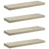 Image de vidaXL 4X Etagères Murales Flottantes Etagères Suspendues Supports Muraux Bibliothèque Salle de Séjour Intérieur Couleur de Chêne 80x23,5x3,8 cm MDF