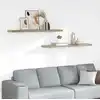 Image de vidaXL Étagères murales flottantes 2 pcs Chêne 120x23,5x3,8 cm MDF