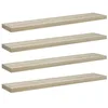 Image de vidaXL 4X Etagères Murales Flottantes Etagères Suspendues Supports Muraux Bibliothèque Salle de Séjour Intérieur Couleur de Chêne 120x23,5x3,8 cm MDF