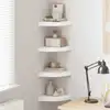 Image de vidaXL Étagères d'angle flottantes 4 pcs blanc 25x25x3,8 cm MDF
