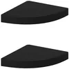 Image de Étagères d angle flottantes 2 pcs noir 25x25x3,8 cm MDF