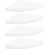 Image de Étagères d angle flottantes 4pcs blanc brillant 35x35x3,8cm MDF