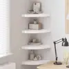 Image de vidaXL Étagères d'angle flottantes 4pcs blanc brillant 35x35x3,8cm MDF