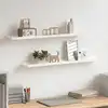 Image de vidaXL Étagères à rebord pour cadre photo 2 pcs Blanc 80x9x3 cm MDF