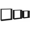 Image de Étagères murales sous forme de cube 3 pcs Noir MDF