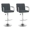 Image de vidaXL Tabourets de bar lot de 2 gris similicuir