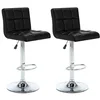 Image de Tabourets de bar lot de 2 noir similicuir