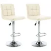 Image de vidaXL Tabourets de bar lot de 2 crème similicuir