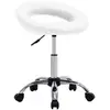 Image de vidaXL Chaise de travail roulante Blanc Similicuir