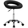 Image de vidaXL Chaise de travail roulante Noir Similicuir