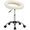 Image de vidaXL Chaise de travail roulante Crème Similicuir