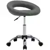 Image de vidaXL Chaise de travail roulante Gris Similicuir