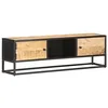 Image de vidaXL Meuble TV avec Porte Sculptée Armoire Basse Meuble Divertissement Salon Salle de Séjour Maison Intérieur 130x30x40 cm Bois de Manguier Brut