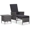 Image de vidaXL Salon de jardin 2 pcs avec coussins Résine tressée Gris